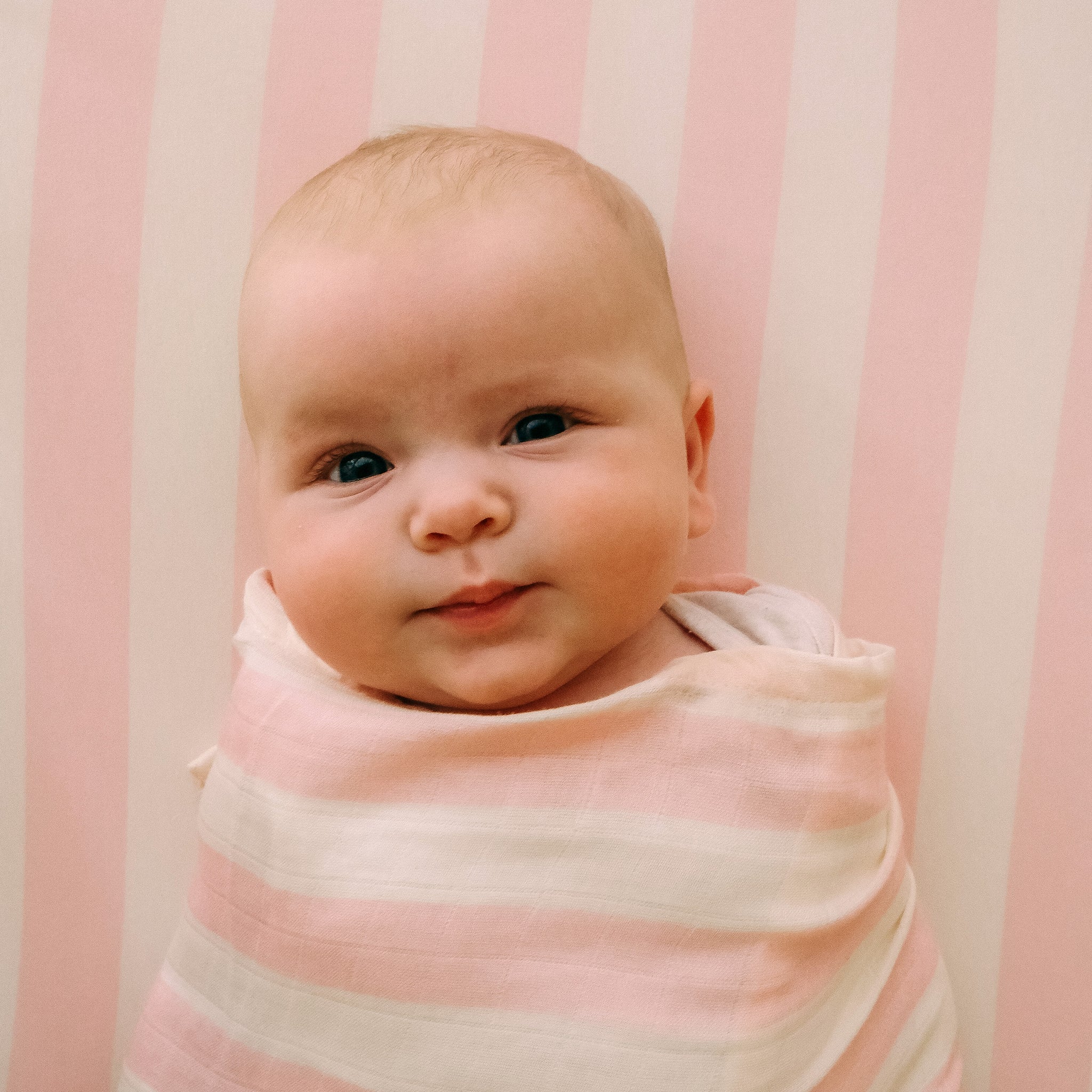 Bassinet | Fitted Sheet/Change Pad Cover | Organic - Petal Stripe - Image 12