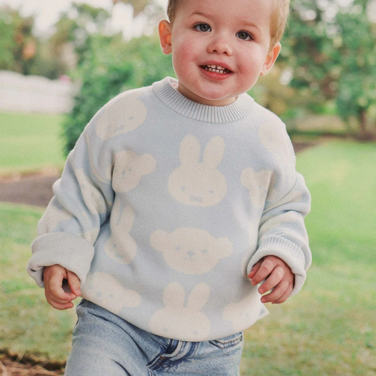 Jumper | Knit Jacquard - Miffy - Baby Blue - Image 3