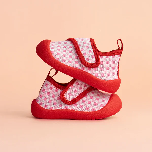 Shoes | Duckies Velcro - Strawberry Checker - Image 6