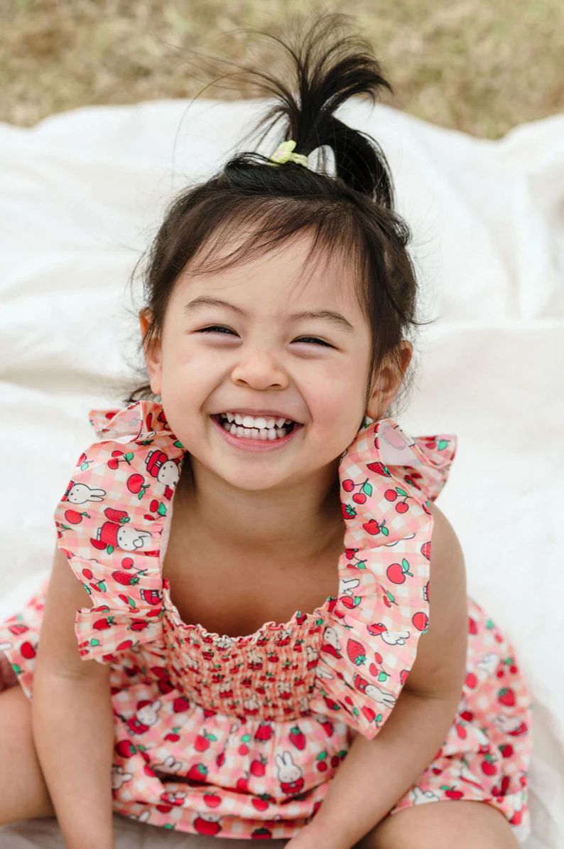 Smock Dress | Miffy - Berry Check - Image 4